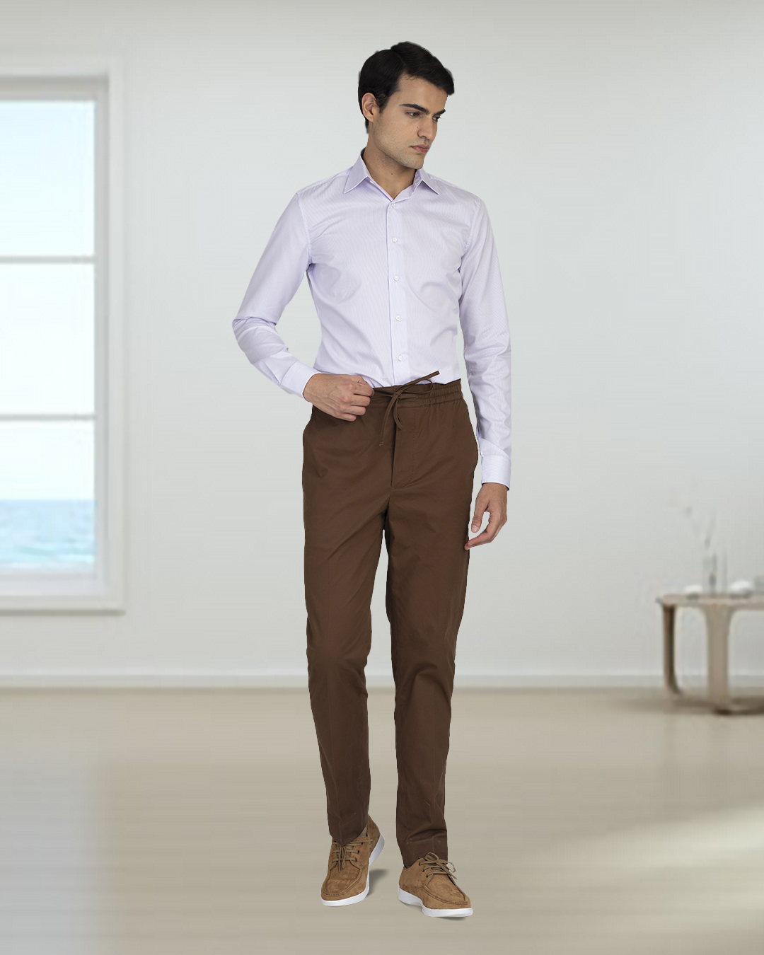 Genoa Coffee Brown Drawstring Pant