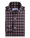 Chemise de travail en flanelle sergée Madras rose, noire et blanche