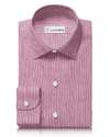 Lin : Chambray rouge et blanc flammé