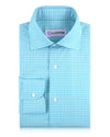 Leinen: Teal Blue Graph Checks