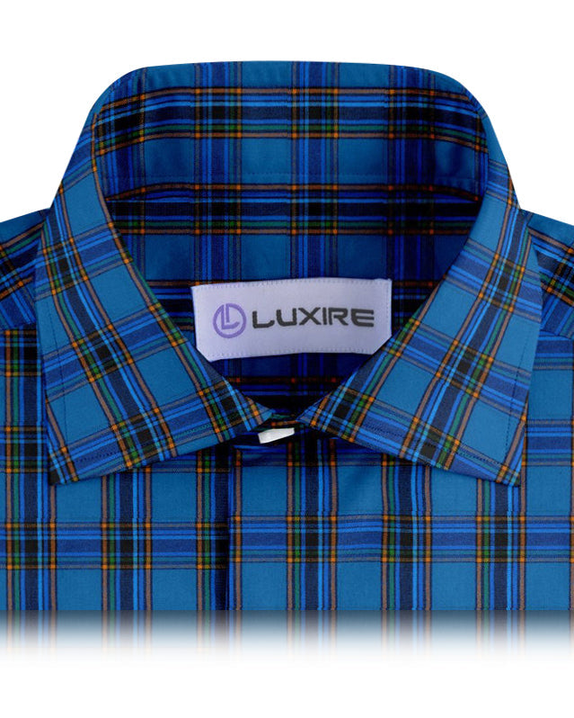 Blau, Schwarz, Dunkelorange, Grün, Tartan-Karos