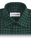 Chemise en flanelle à carreaux vichy verts et noirs