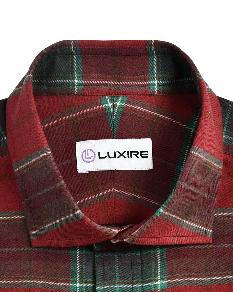 Sergé brossé - Tartan rouge et vert