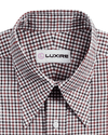 Klassische rote schwarze Mini-Gingham-Karos auf Weiß