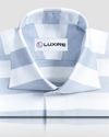 Rayures horizontales bleues et blanches