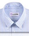 Brembana Sky Blue Slub Awaning stripes Shirt
