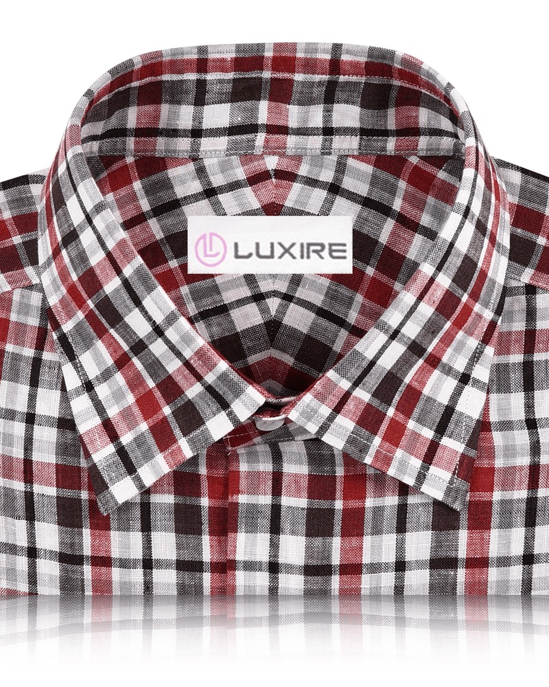 Rotes schwarzes weißes Madras-Leinen