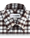 Brauner hellbrauner weißer Twill-Flanell