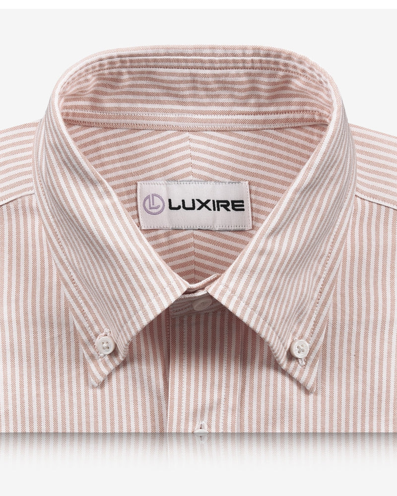 Pale Orange University Stripes Oxford Shirt