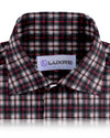 Chemise de travail en flanelle sergée Madras rose, noire et blanche