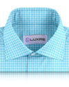 Leinen: Teal Blue Graph Checks