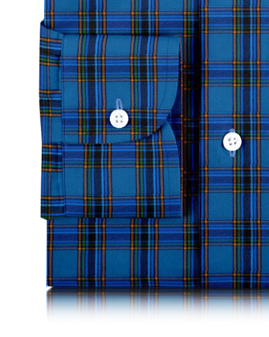 Blau, Schwarz, Dunkelorange, Grün, Tartan-Karos