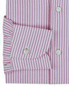 Rayures bonbon rose sur blanc en seersucker