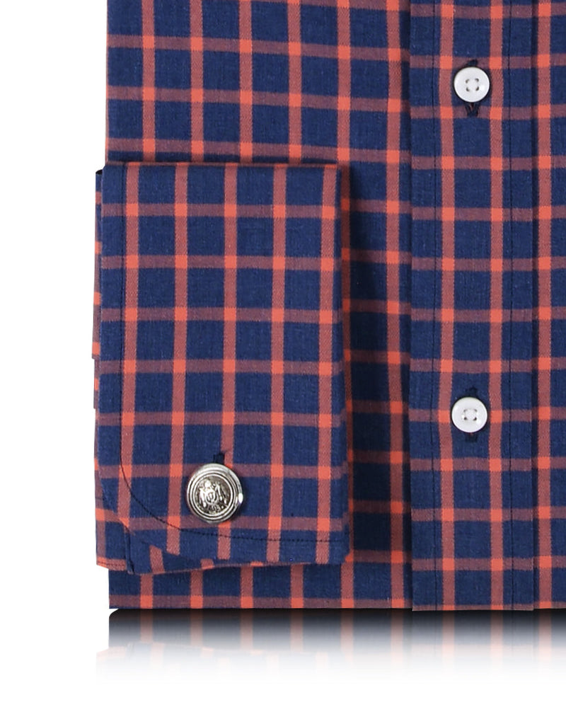 Kontrollen: Orange Tattersall auf Blau