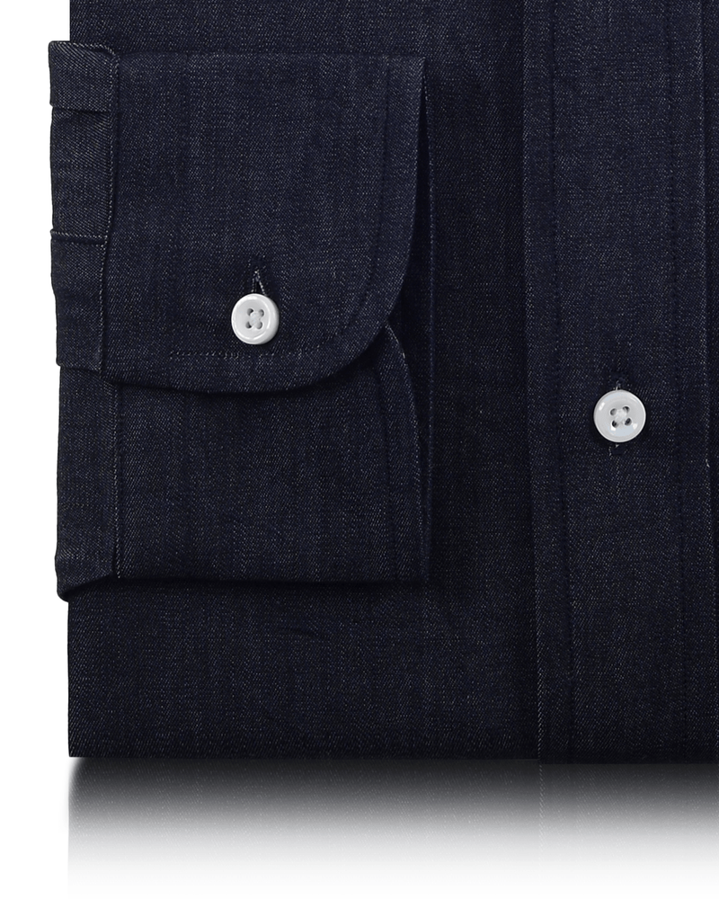 Dunkles Indigo-Denim-Chambray-Hemd