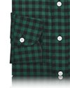 Chemise en flanelle à carreaux vichy verts et noirs