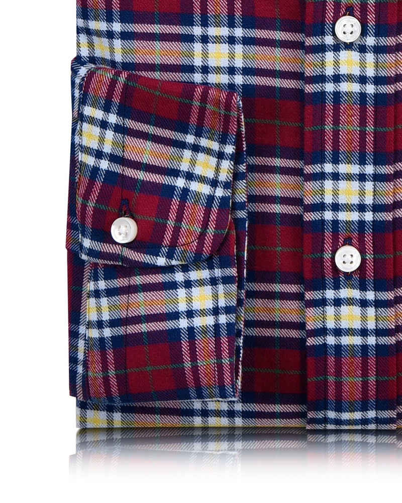 Majenta Blue Tartan Flanell