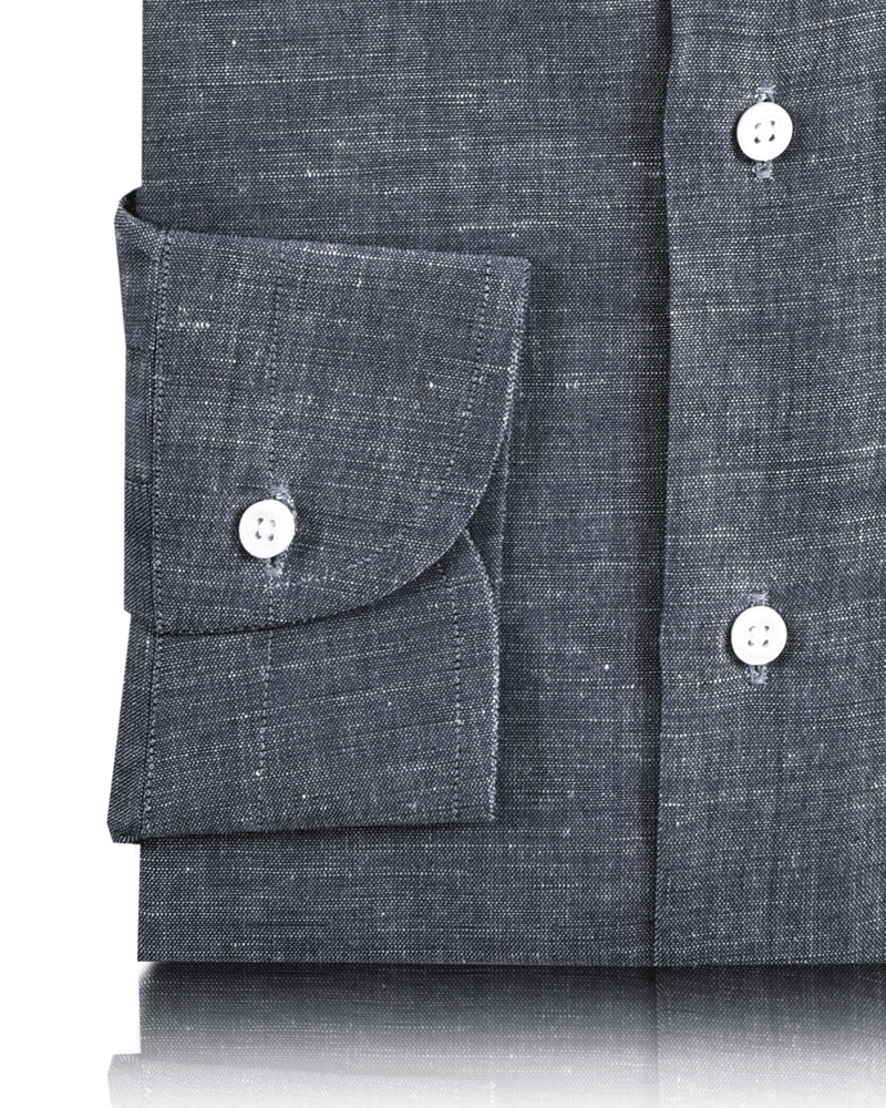 Baumwollleinen: Graublaues Chambray-Hemd