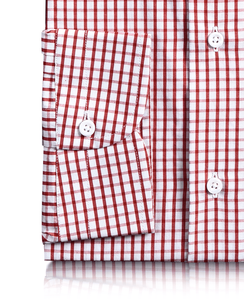 Chemise du vendredi : carreaux graphiques rouges