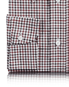 Klassische rote schwarze Mini-Gingham-Karos auf Weiß