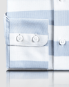 Rayures horizontales bleues et blanches