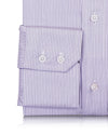 Purple Pin Stripes On White Shirt