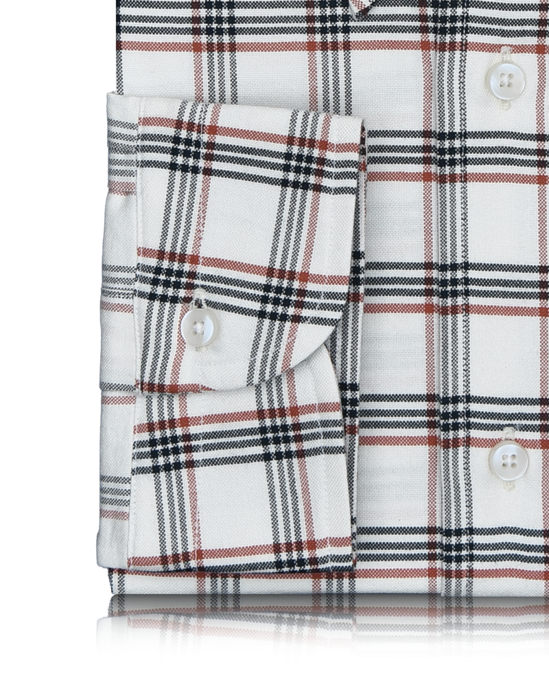 Chemise à carreaux Tattersall rouge marine