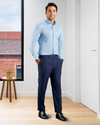 Drago: Super 160s Navy Prince of Wales Checks Dress Pant
