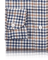 Twill mit kleinen Karos in Blau, Weiß, Braun