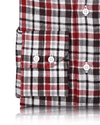 Rotes schwarzes weißes Madras-Leinen