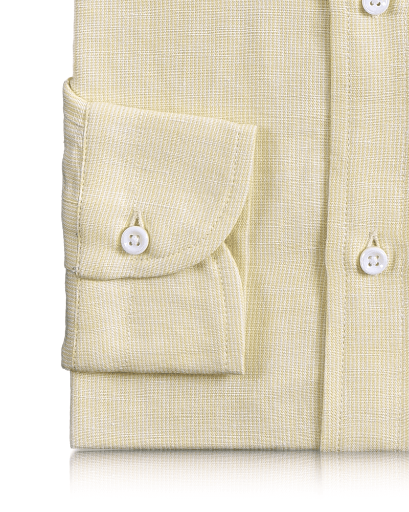 Leinen Baumwolle: Pastellgelber Chambray