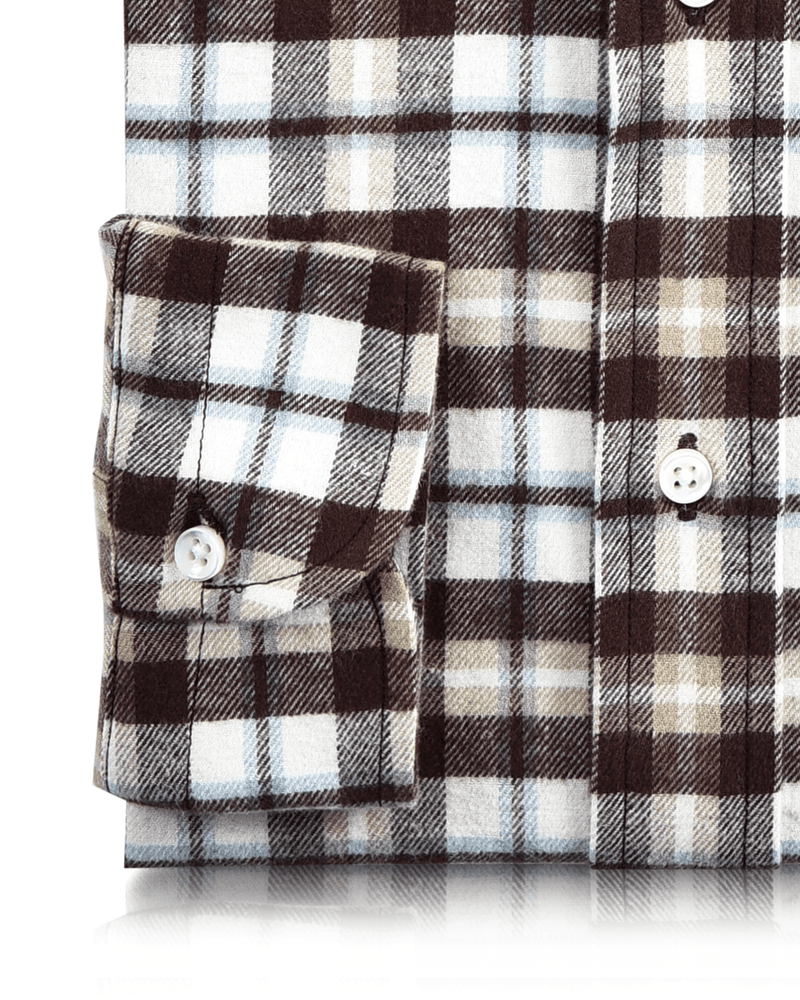 Brauner hellbrauner weißer Twill-Flanell