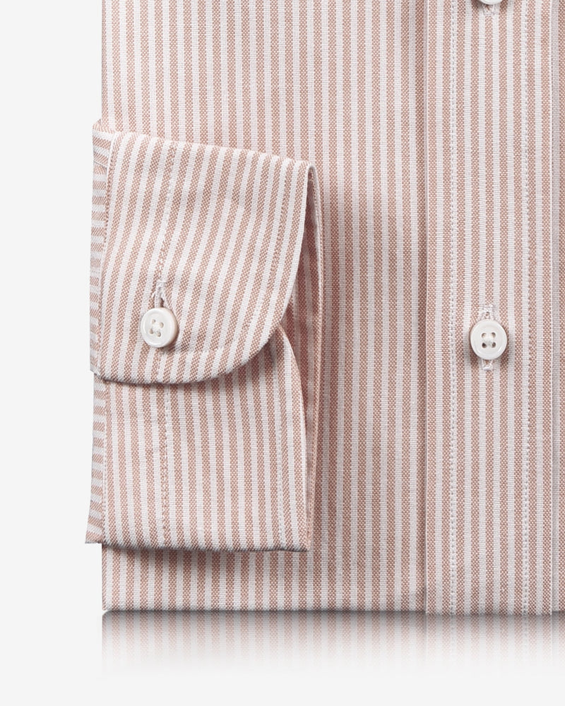 Pale Orange University Stripes Oxford Shirt