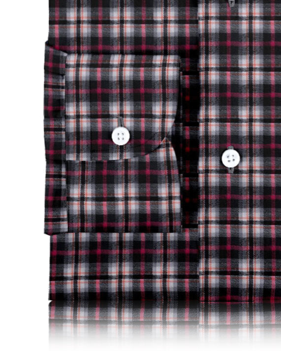 Rosa Schwarz Weiß Madras Twill Flanell