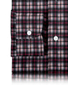Chemise de travail en flanelle sergée Madras rose, noire et blanche