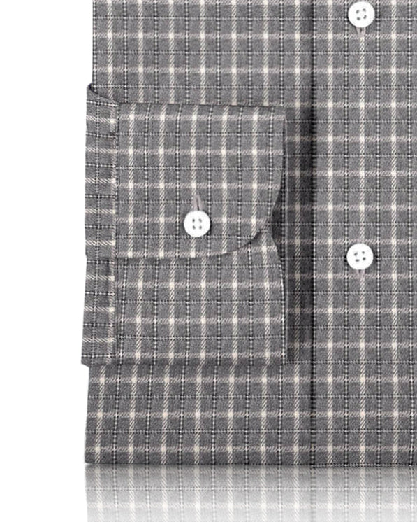Grau-weißer Tattersall-Flanell