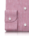 Lin : Chambray rouge et blanc flammé