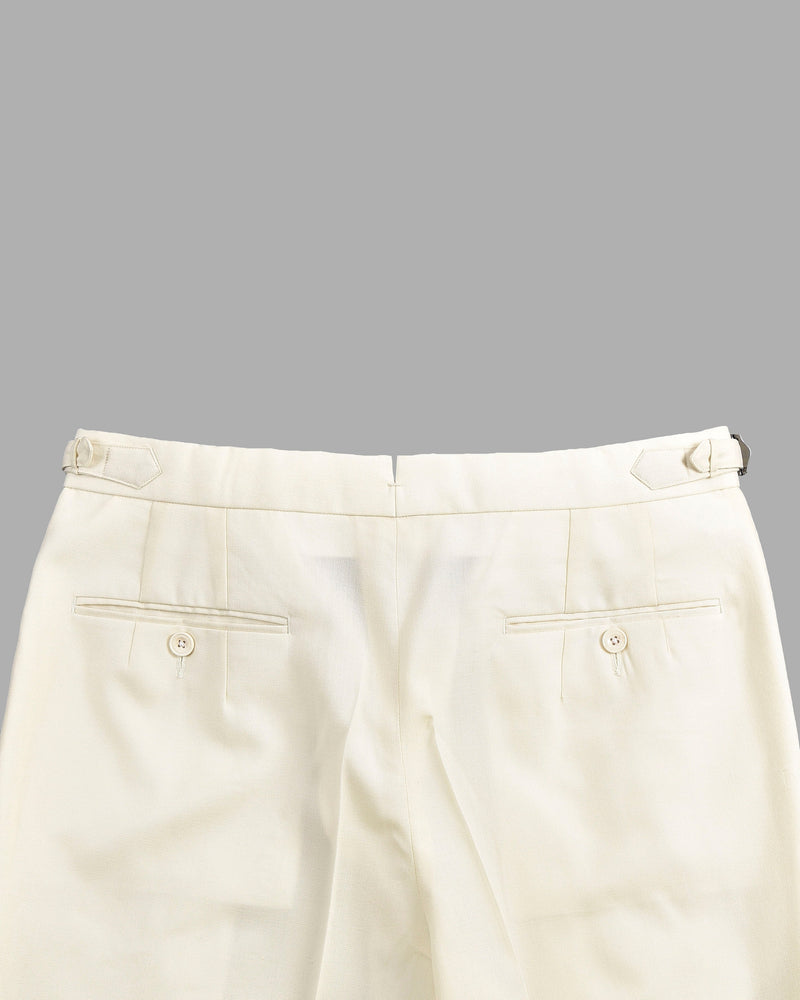 Dugdale Fine Worsted Pant - Cremefarbene Hose
