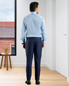 Drago: Super 160s Navy Prince of Wales Checks Dress Pant