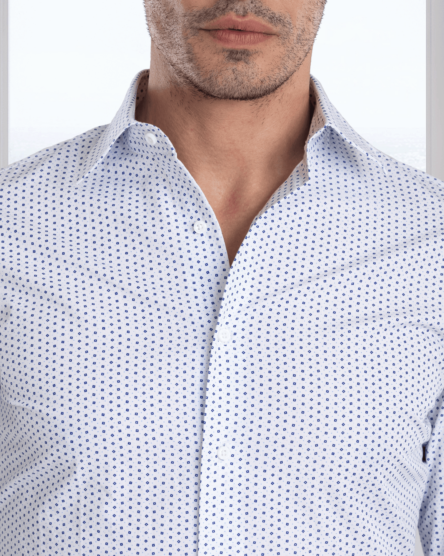 Blue White Printed Shirt