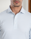 Light Blue White Candy Stripes Polo T-Shirt