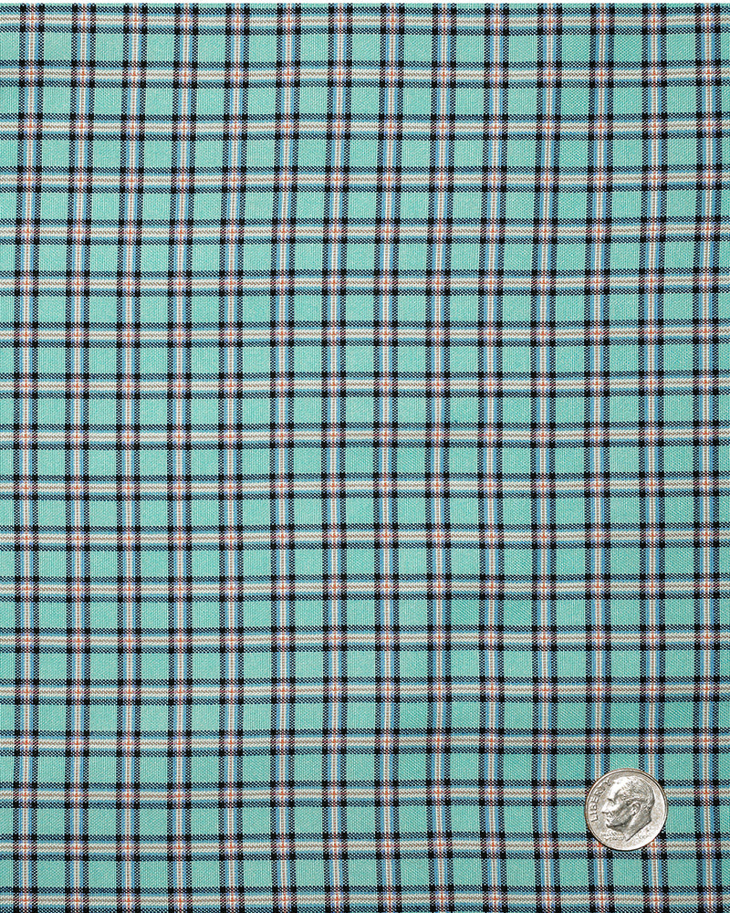 Blue Green Gingham Checks Oxford