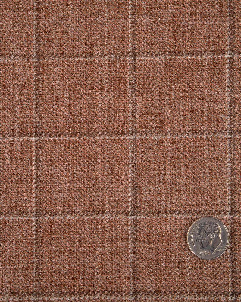 Ethomas Brick Brown White Checks Jacket
