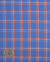 Leinen: Orange, Weiß, Kornblumenblau, Tartan-Karos
