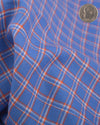Leinen: Orange, Weiß, Kornblumenblau, Tartan-Karos
