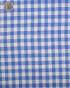 Linen:Cream Blue Gingham Checks