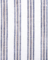 Linen: Dark Blue Beige Stripes On White