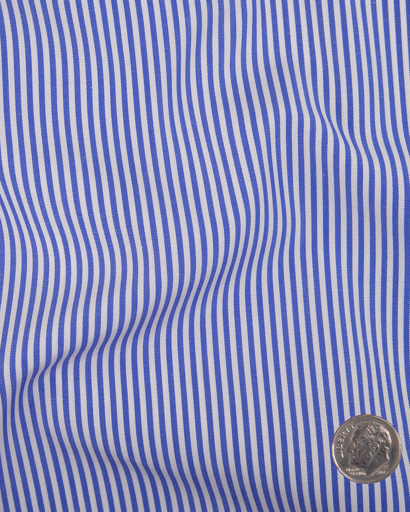 Grandi und Rubinelli Marineblaues Kleid mit Streifen