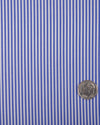 Grandi und Rubinelli Marineblaues Kleid mit Streifen