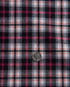 Chemise de travail en flanelle sergée Madras rose, noire et blanche